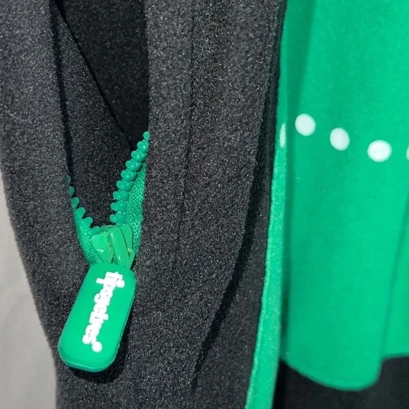 Tipsy Elves Mens Christmas Tree Onesie Fleece Jumpsuit Black Green Large - Picture 5 of 6